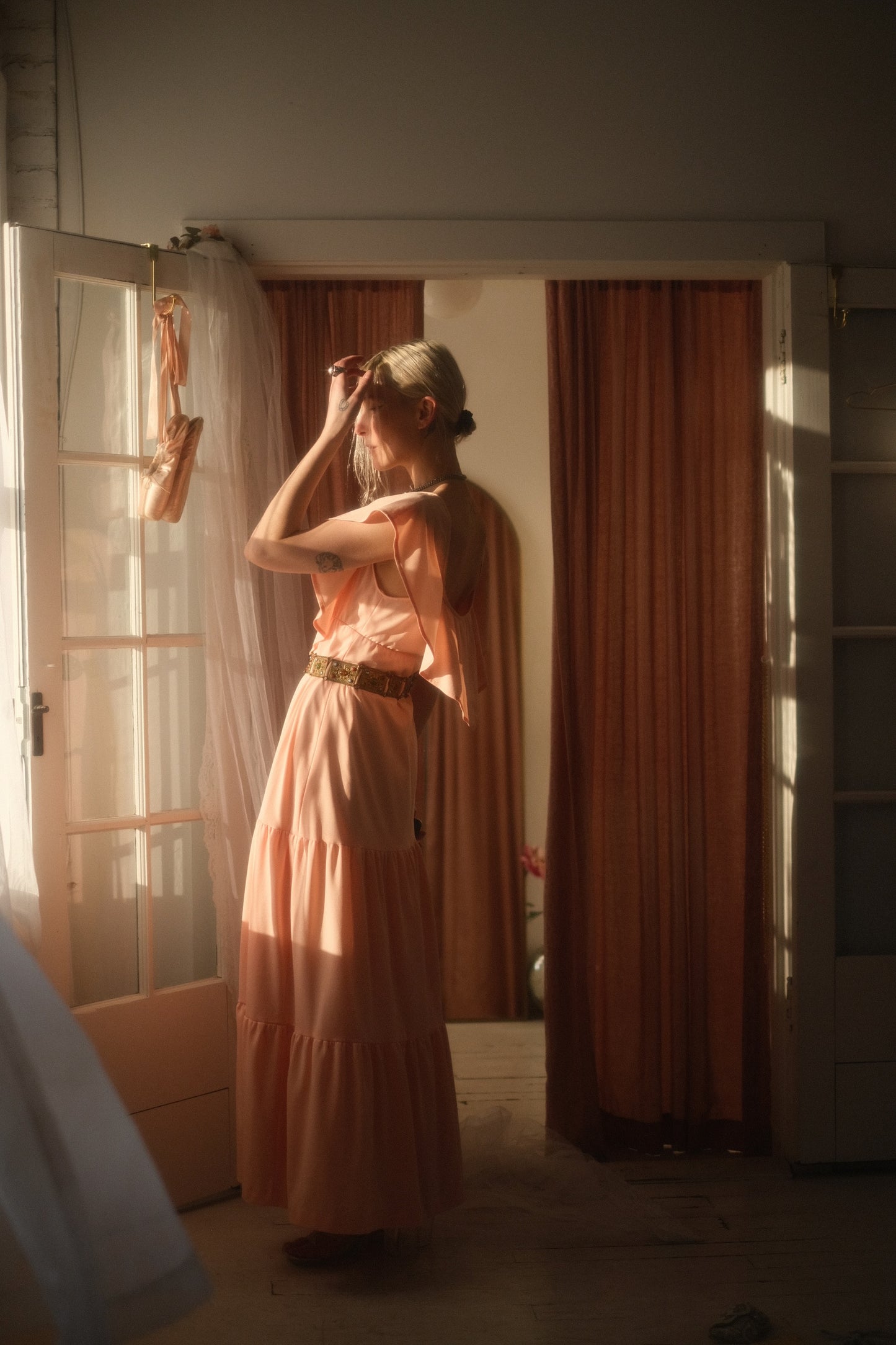 1970s Peach Gown