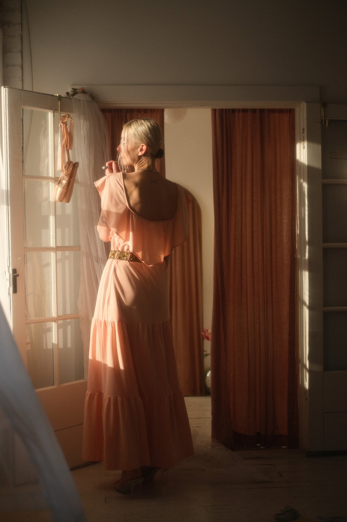 1970s Peach Gown