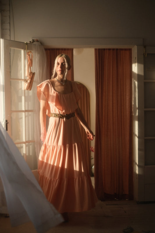 1970s Peach Gown