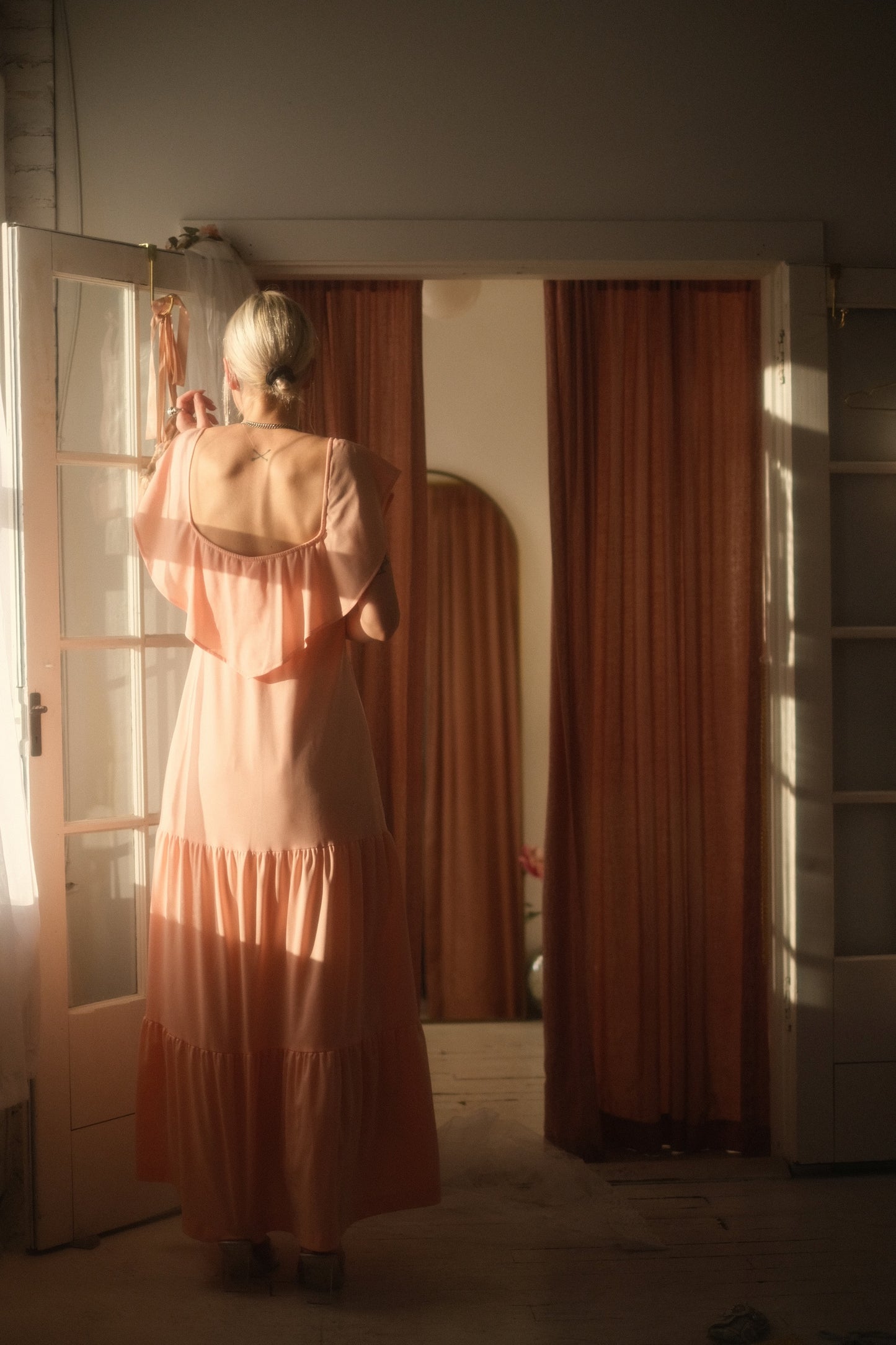 1970s Peach Gown