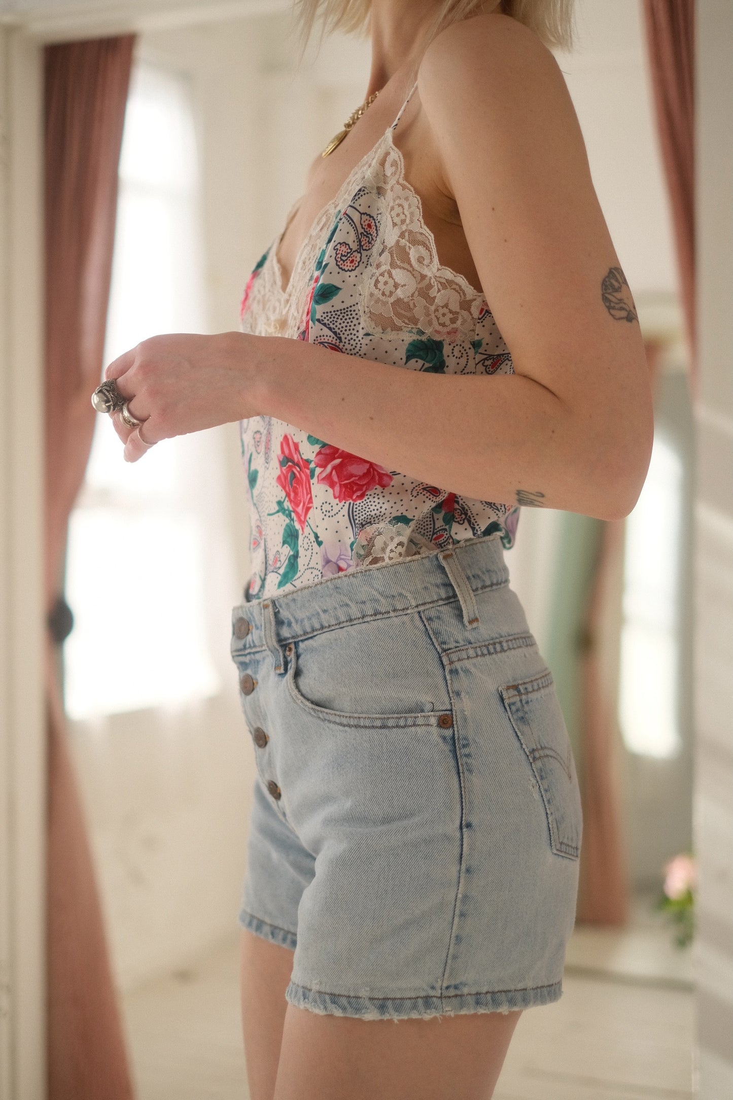 1980s Levis Distressed Jean Shorts