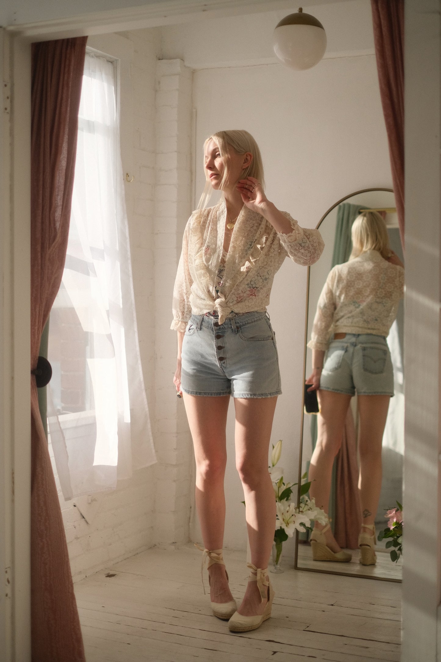 1980s Levis Distressed Jean Shorts