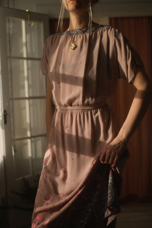 1980s Pastel Garden Dress