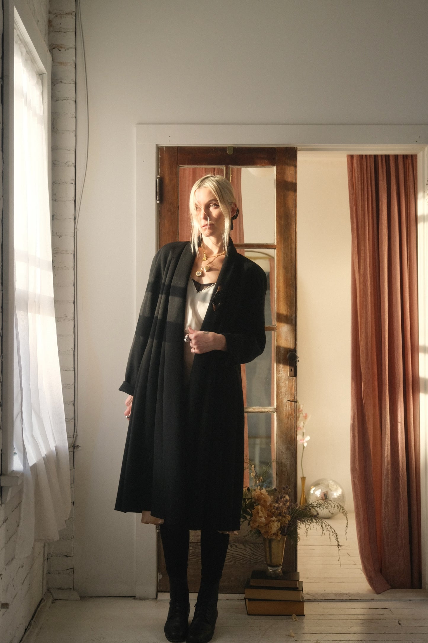 1990s Pleat Wool Overcoat