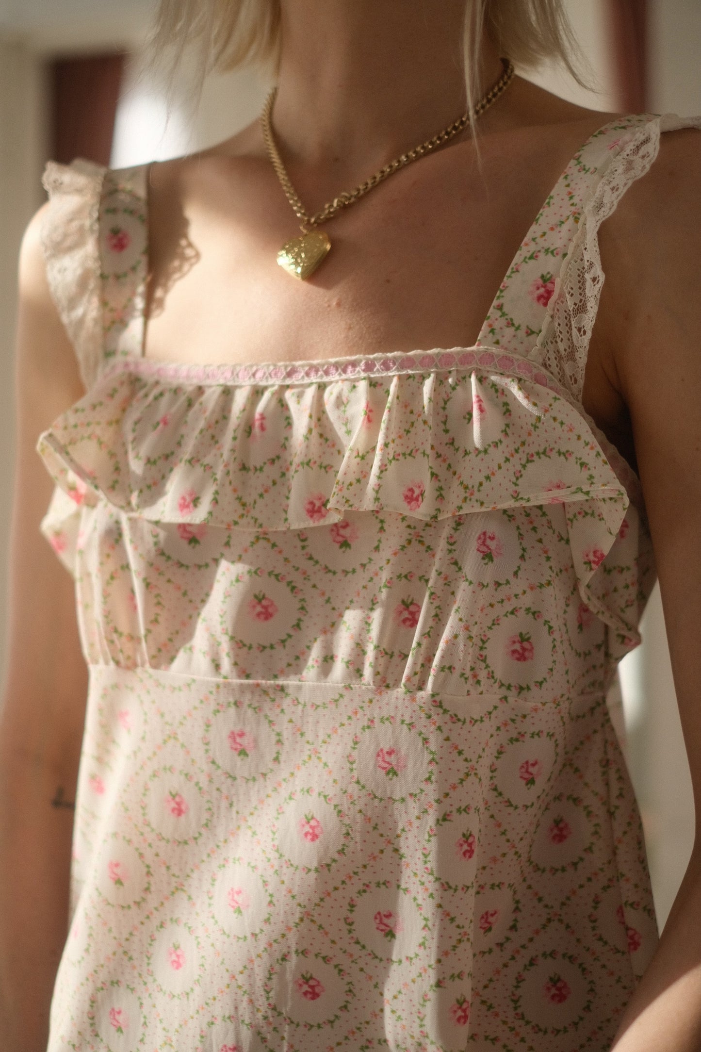 1970s Rose Dress
