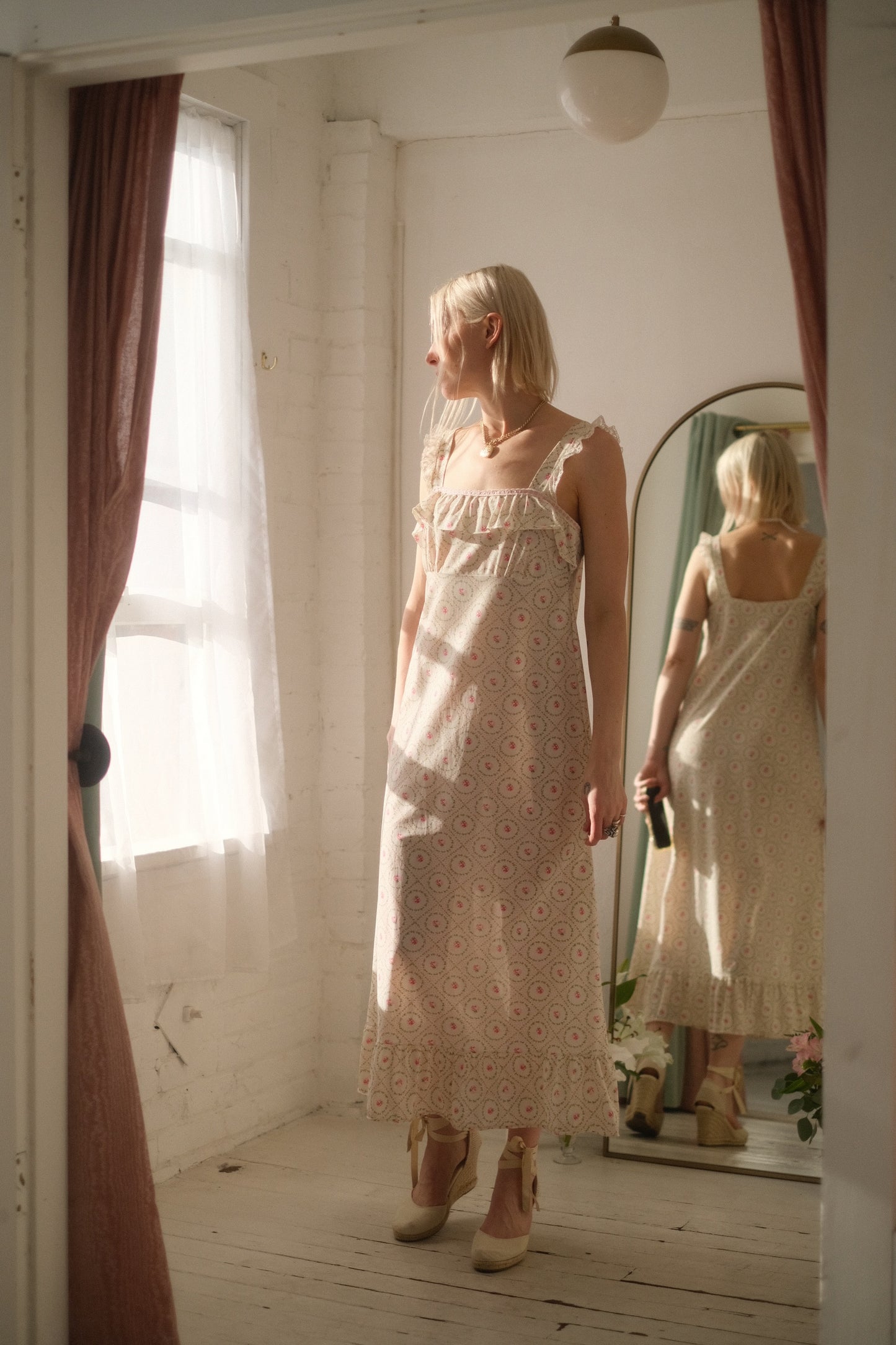 1970s Rose Dress
