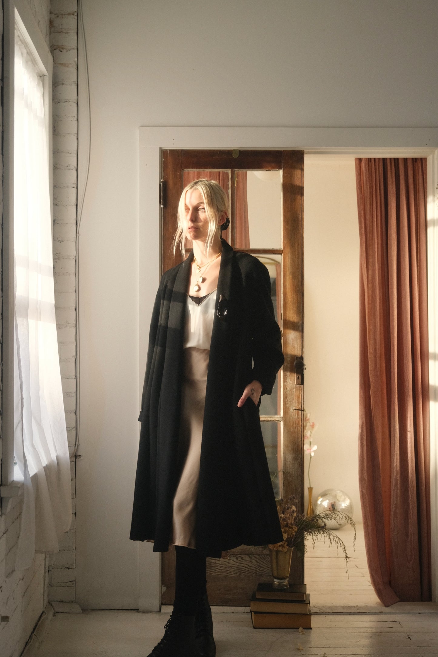 1990s Pleat Wool Overcoat