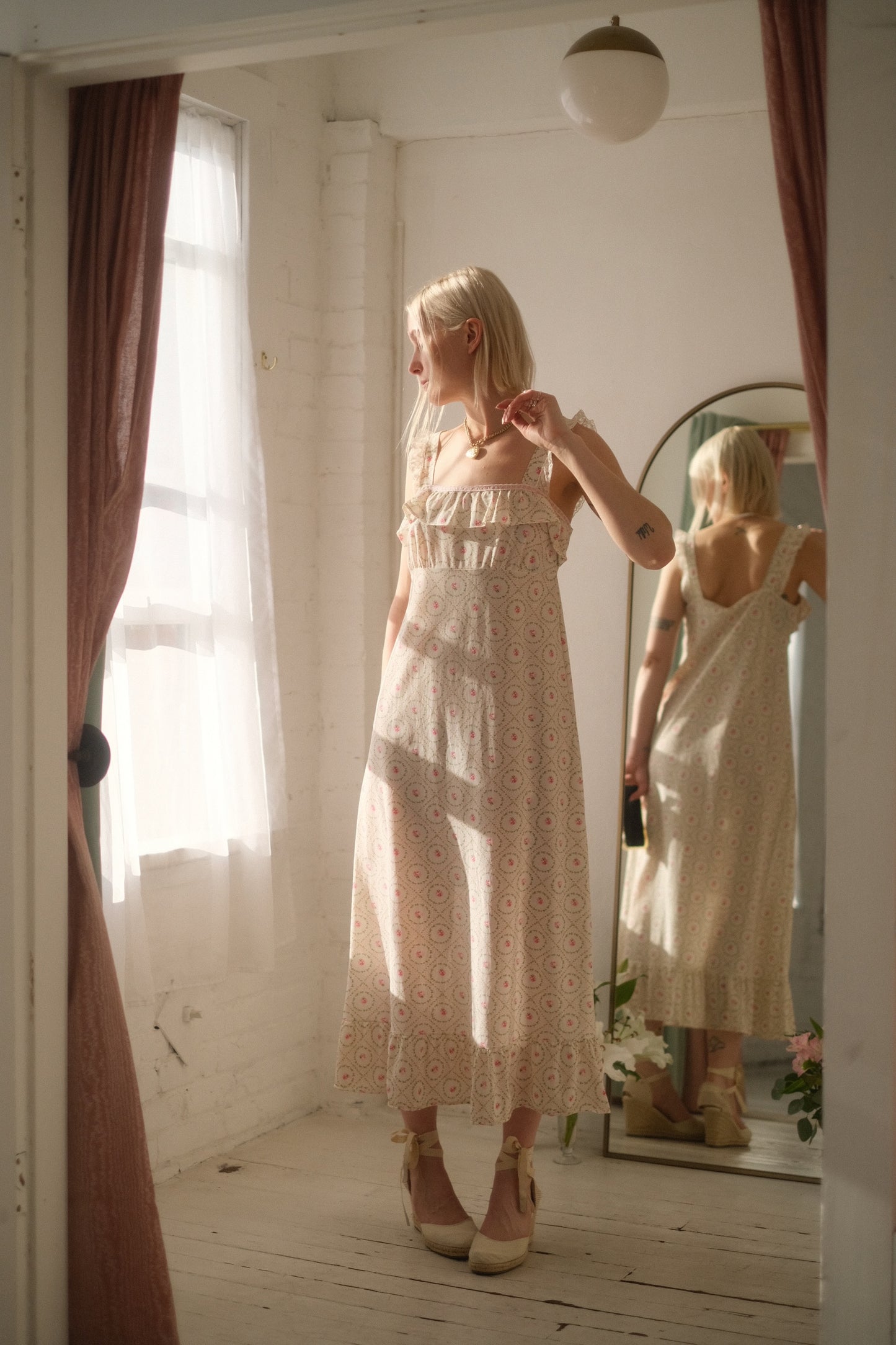 1970s Rose Dress