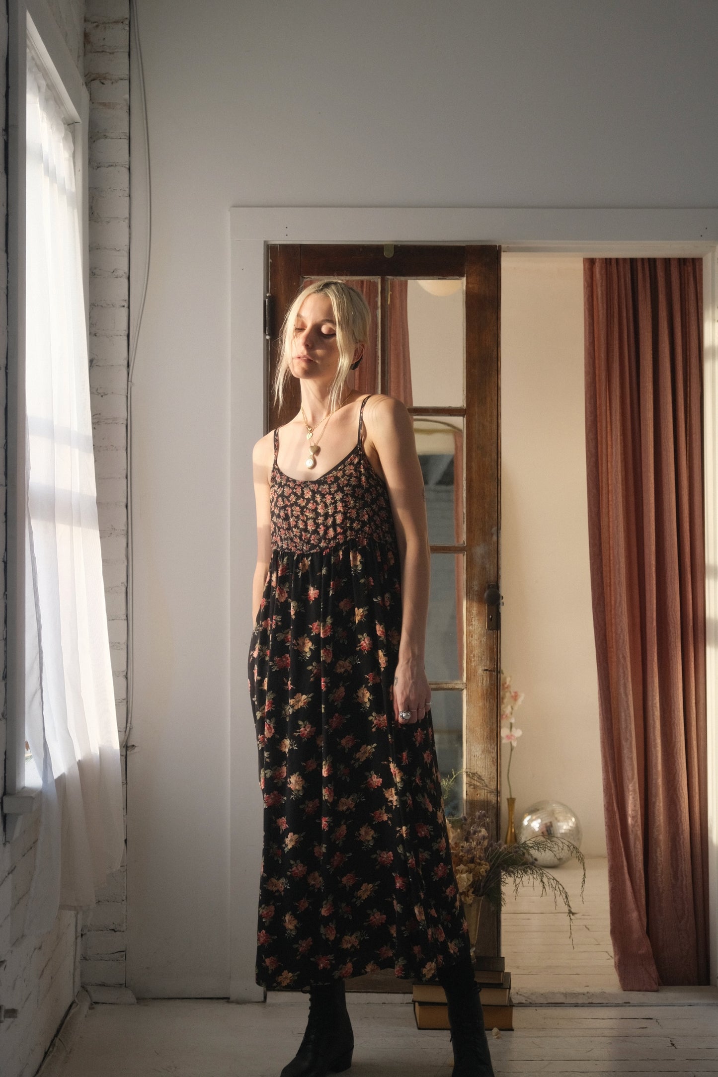 1990s Floral on Floral Maxi