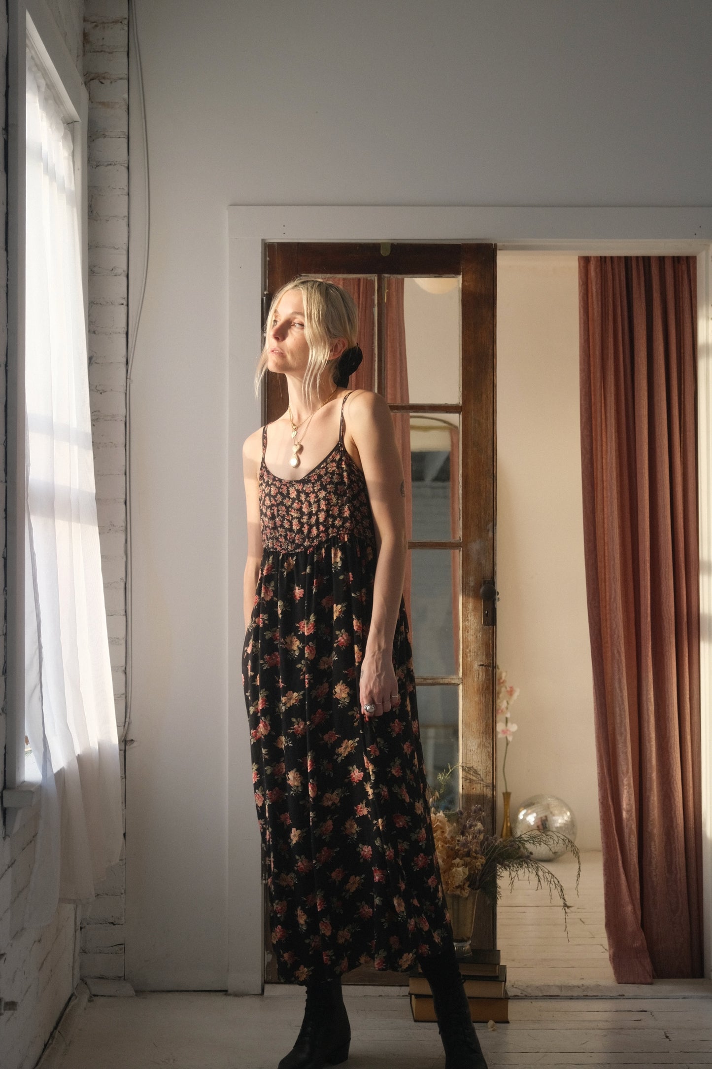 1990s Floral on Floral Maxi