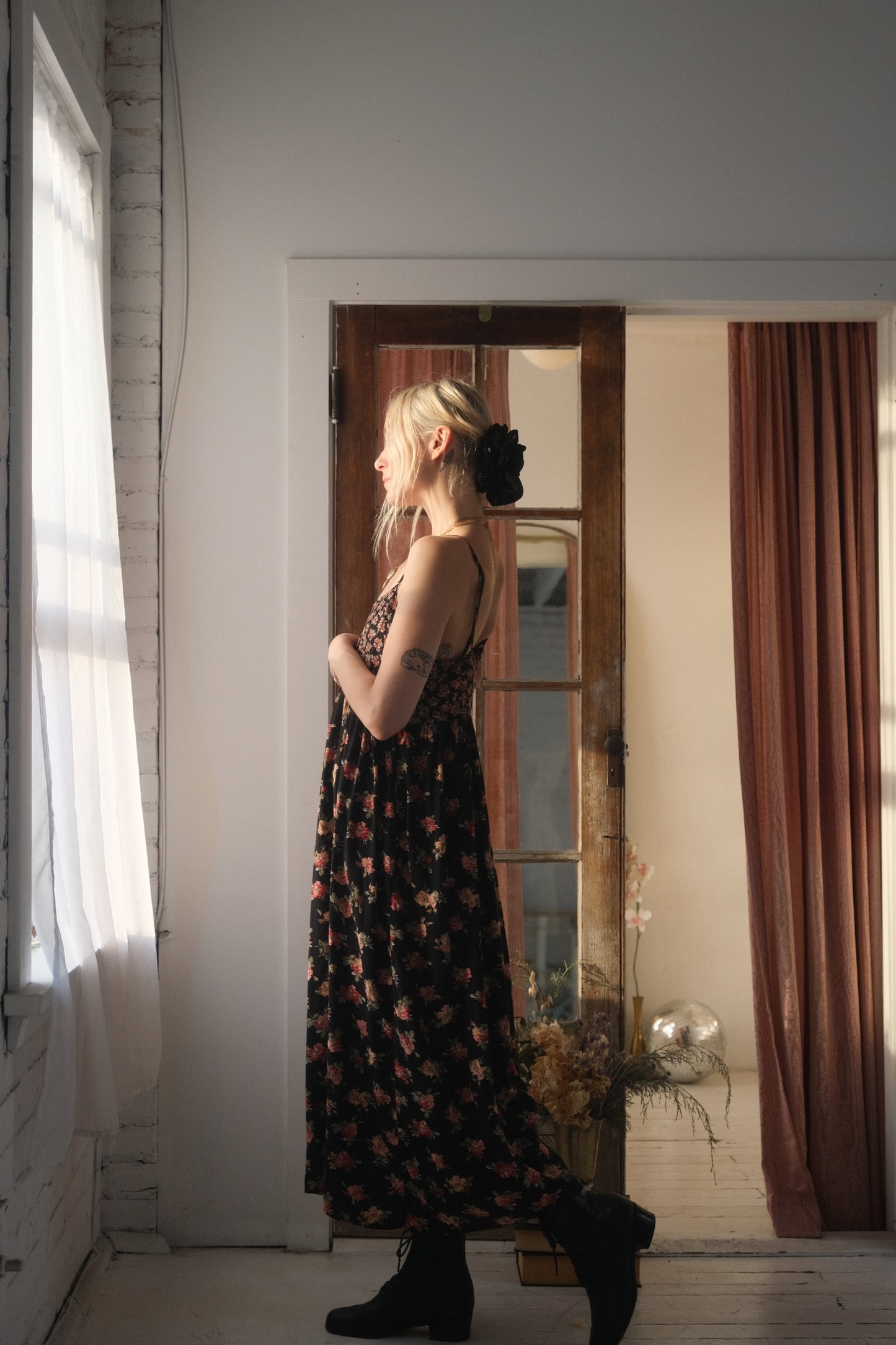 1990s Floral on Floral Maxi