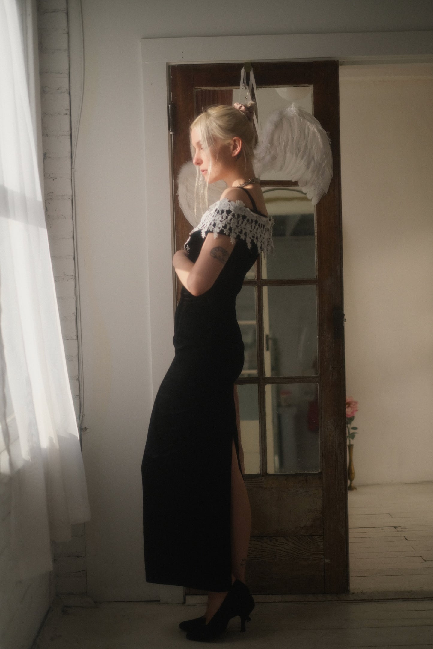 1980s Velvet + Lace Gown