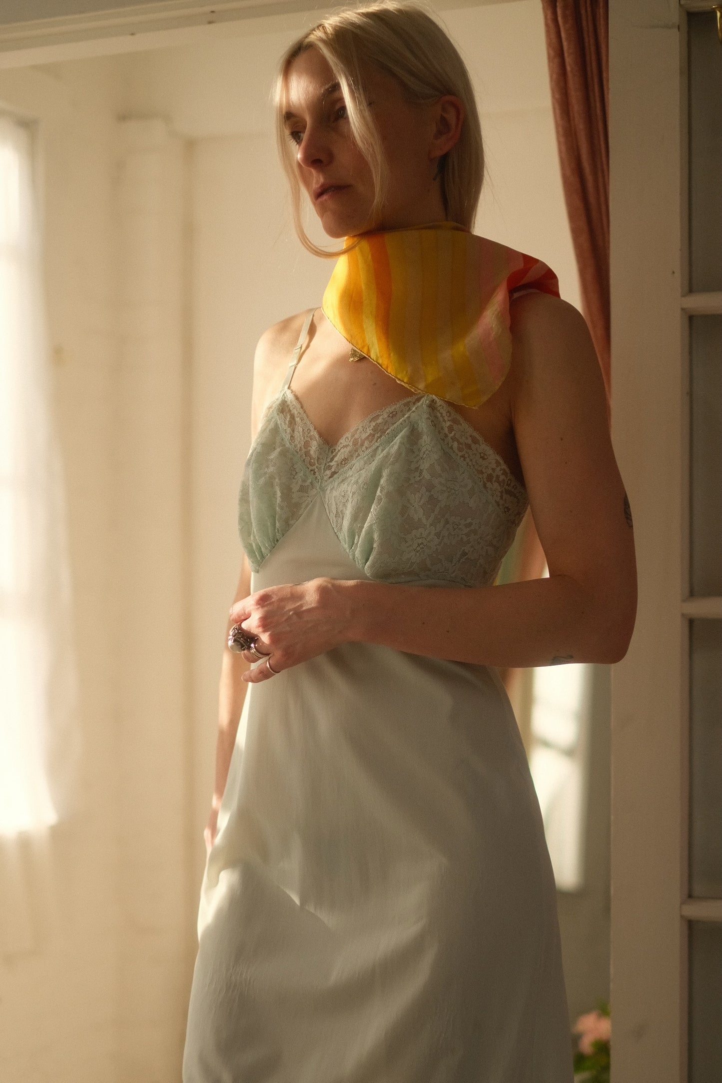 1960s Sunset Silky Scarf