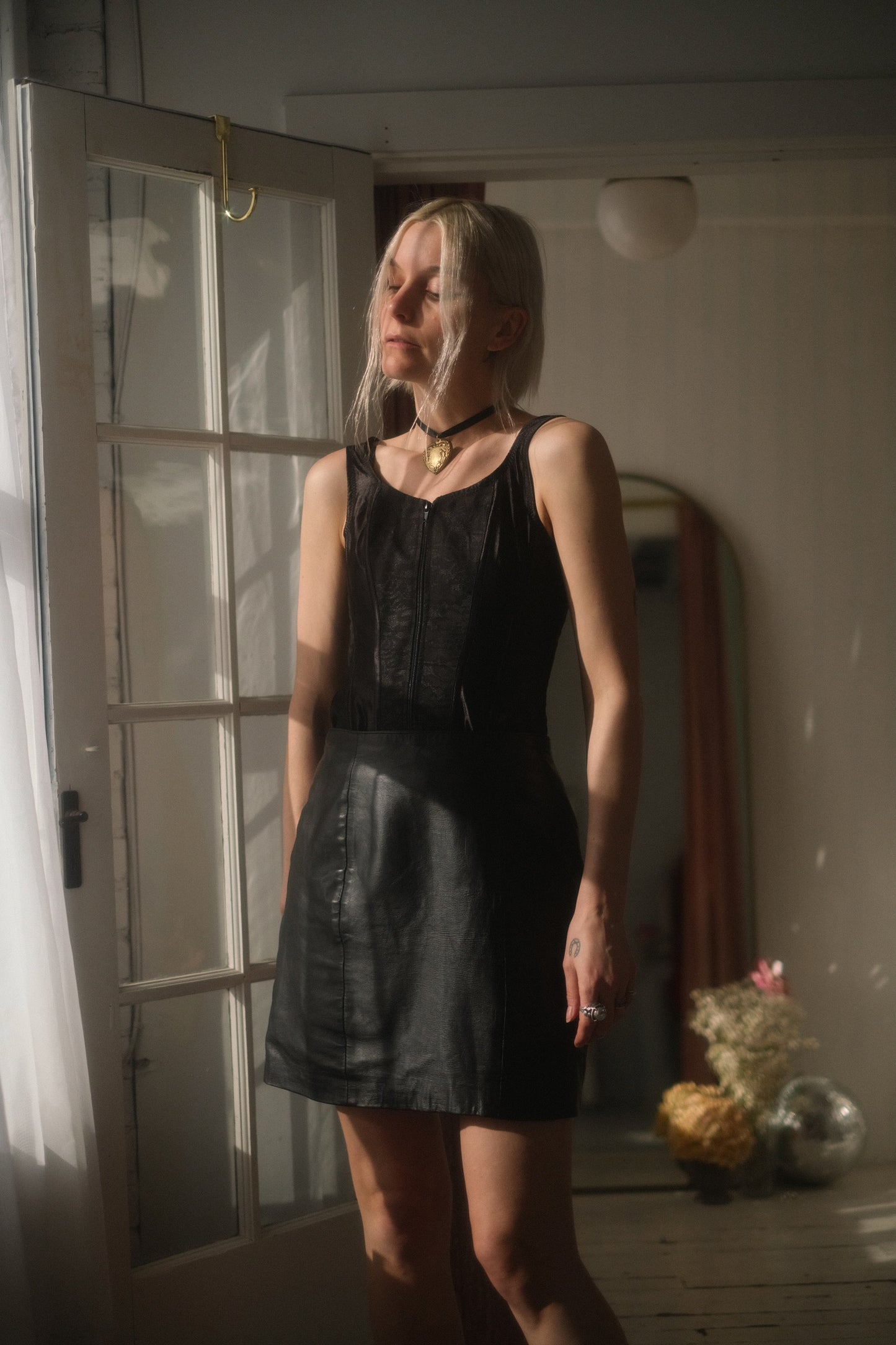 1980s Leather Mini Skirt