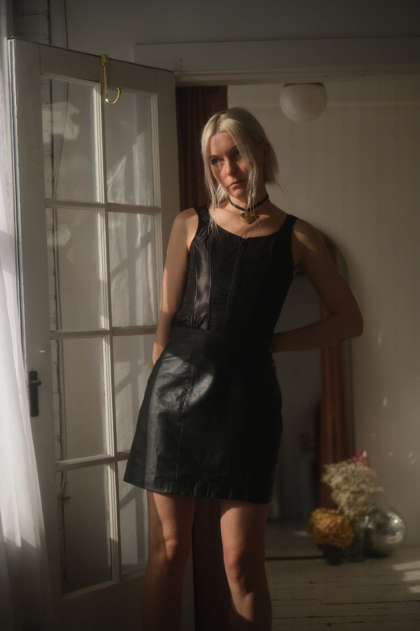 1980s Leather Mini Skirt