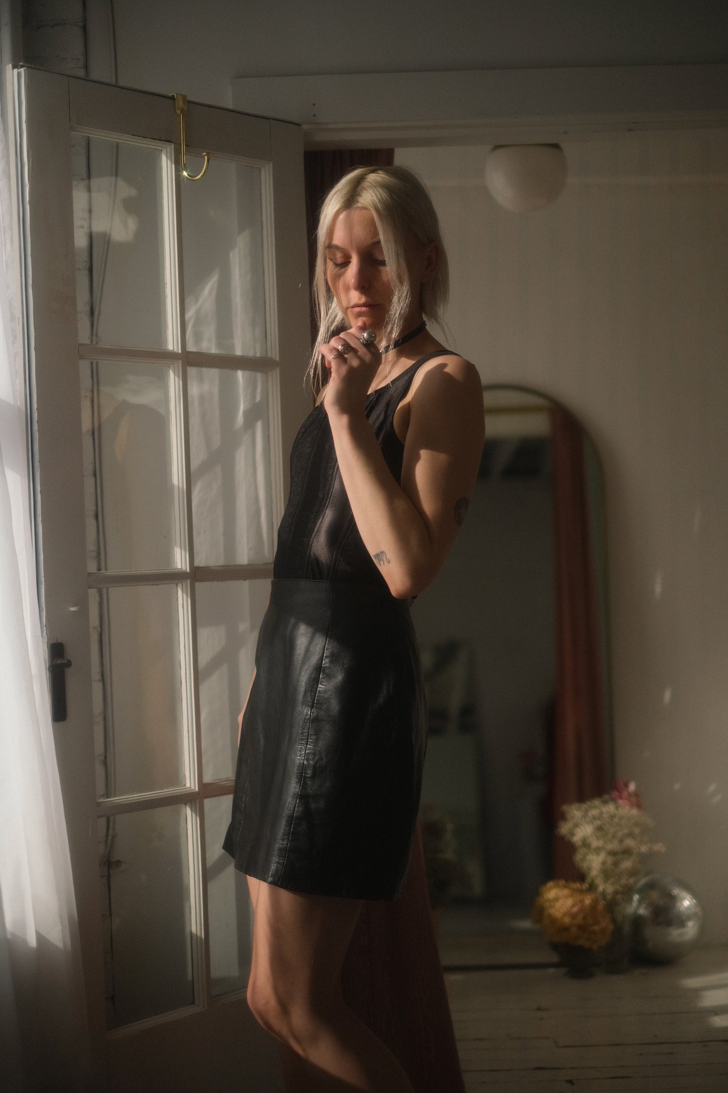 1980s Leather Mini Skirt