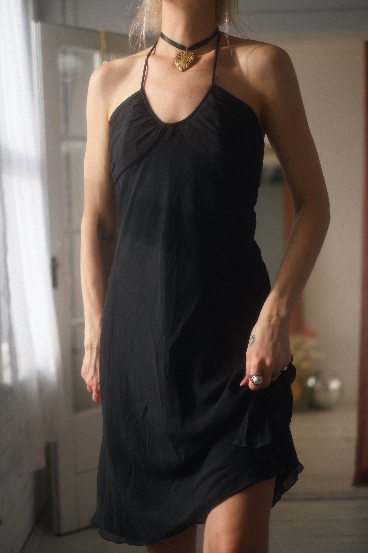 2000s Silk Halter Dress
