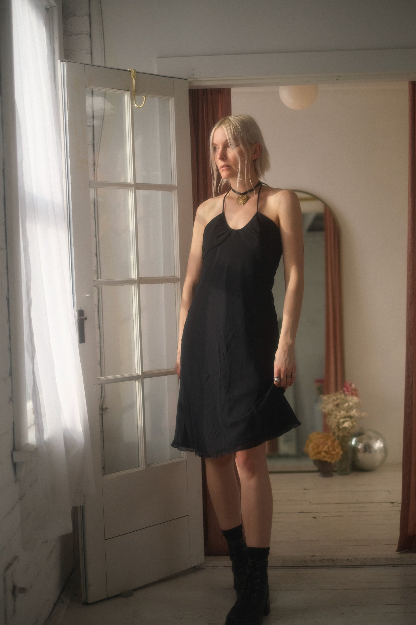 2000s Silk Halter Dress