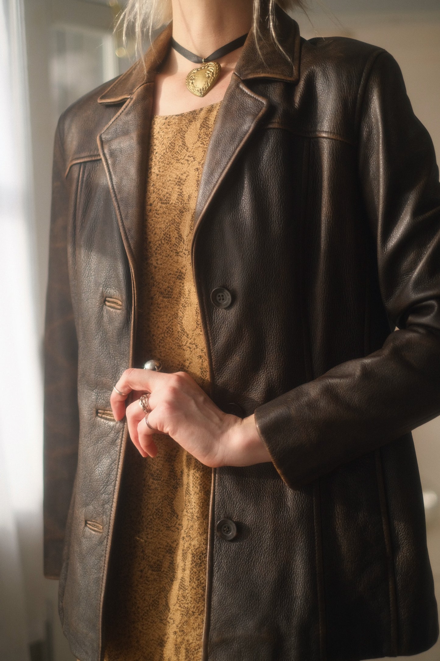 2000s Tobacco Leather Jacket
