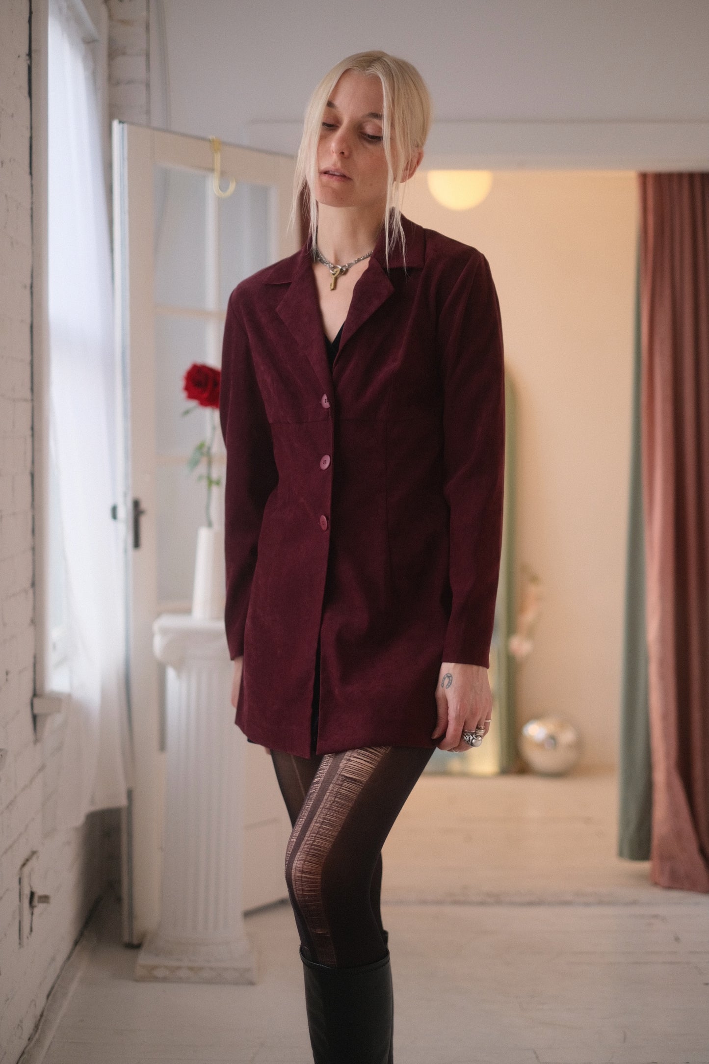 2000s Aubergine Blazer Mini