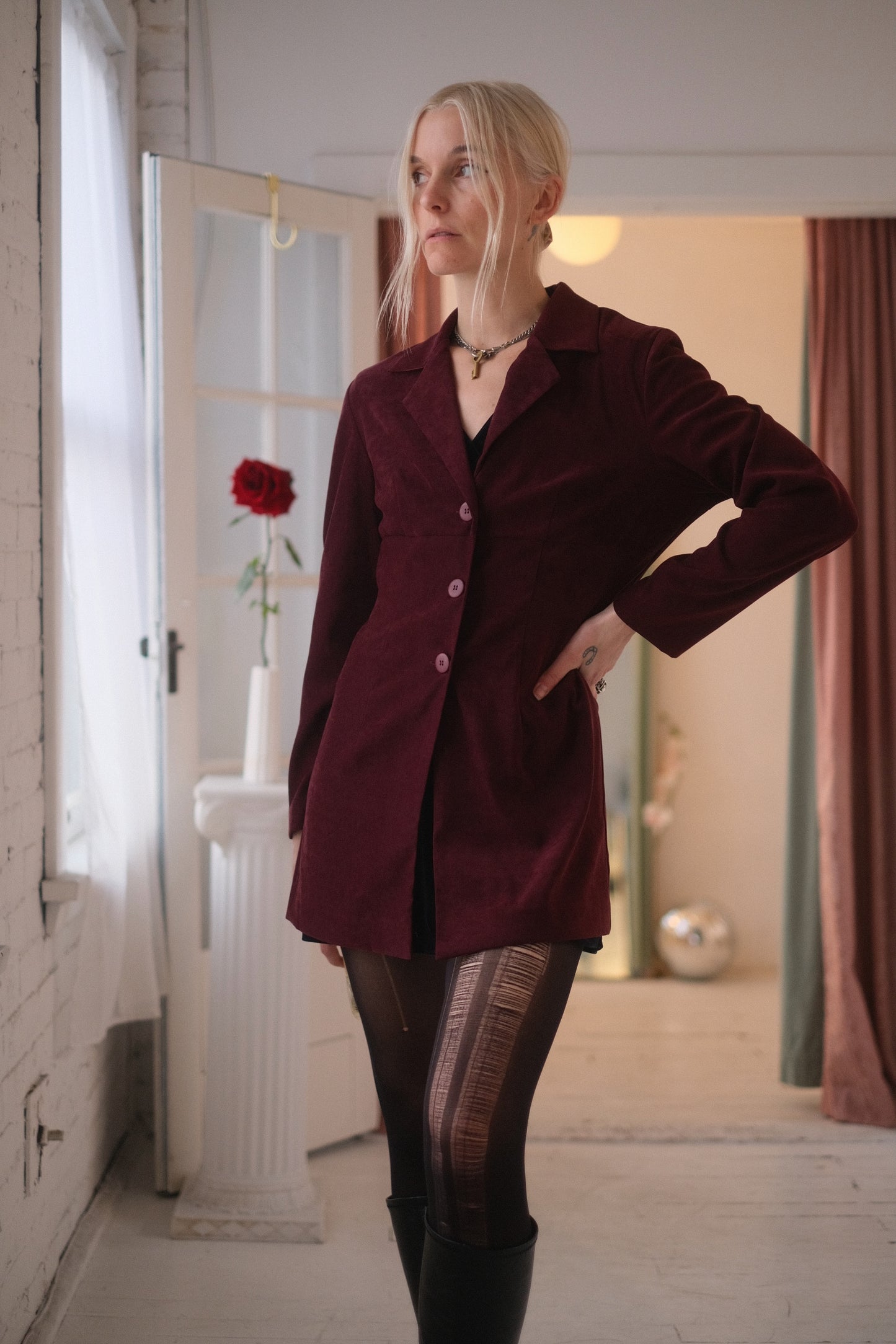 2000s Aubergine Blazer Mini