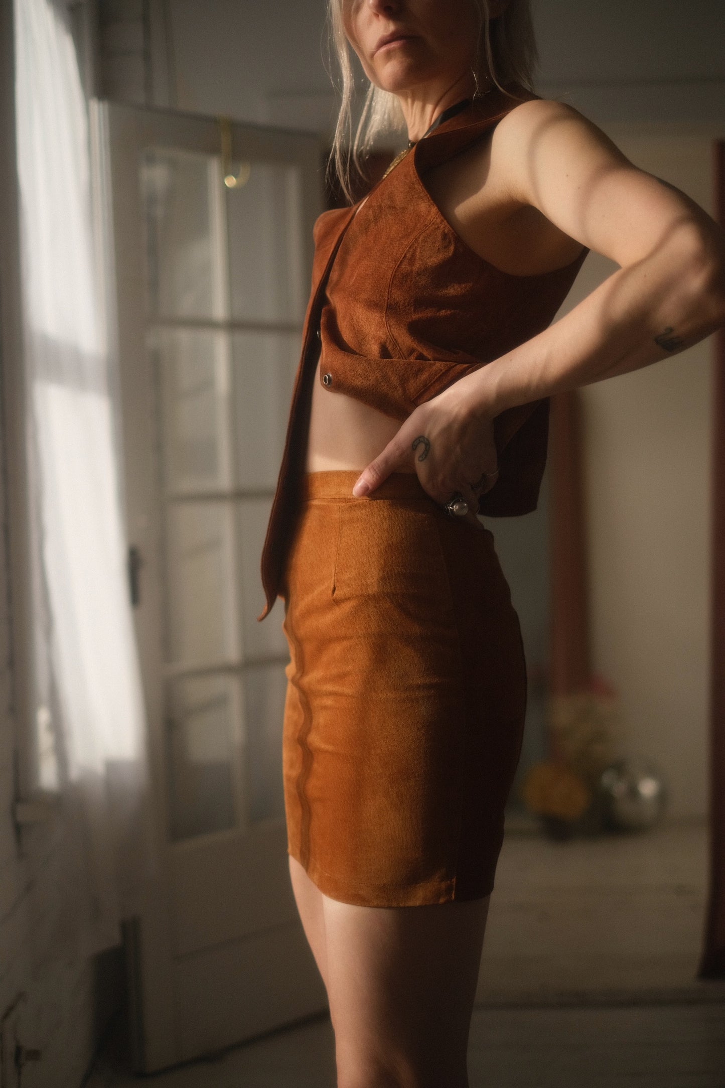1980s Sienna Suede Skirt