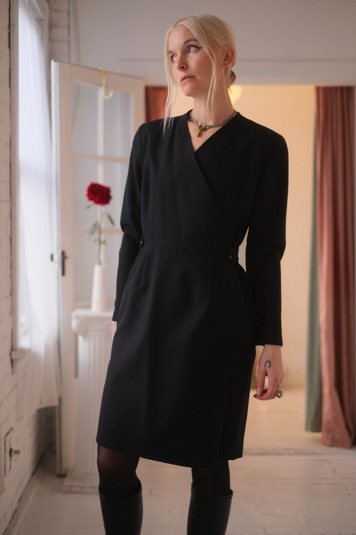 1980s Wool Blazer Dress