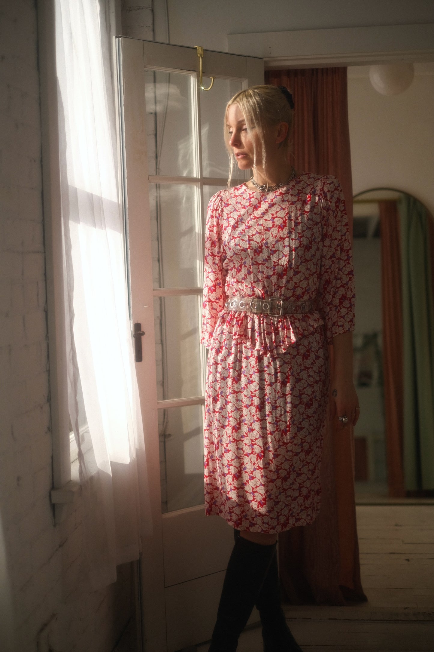 1980s Peplum Dress