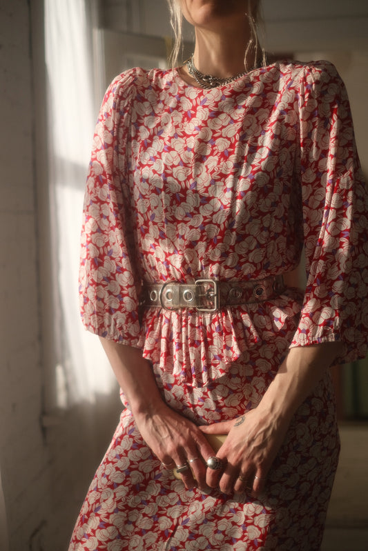 1980s Peplum Dress