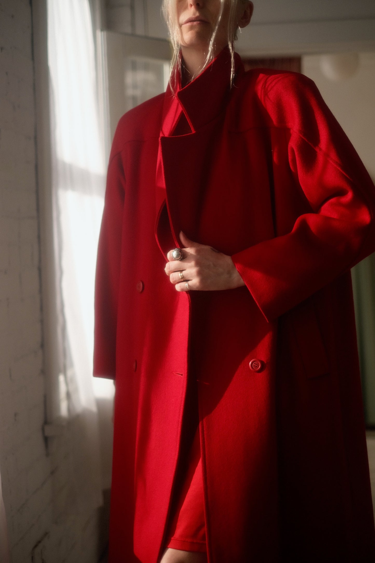 1980s Cerise Wool Overcoat