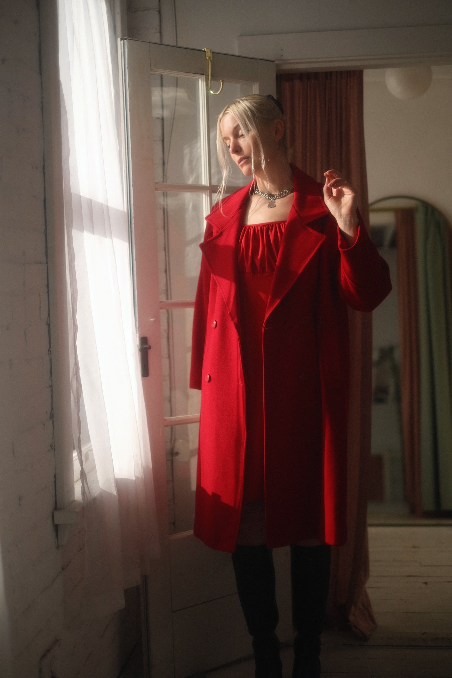 1980s Cerise Wool Overcoat