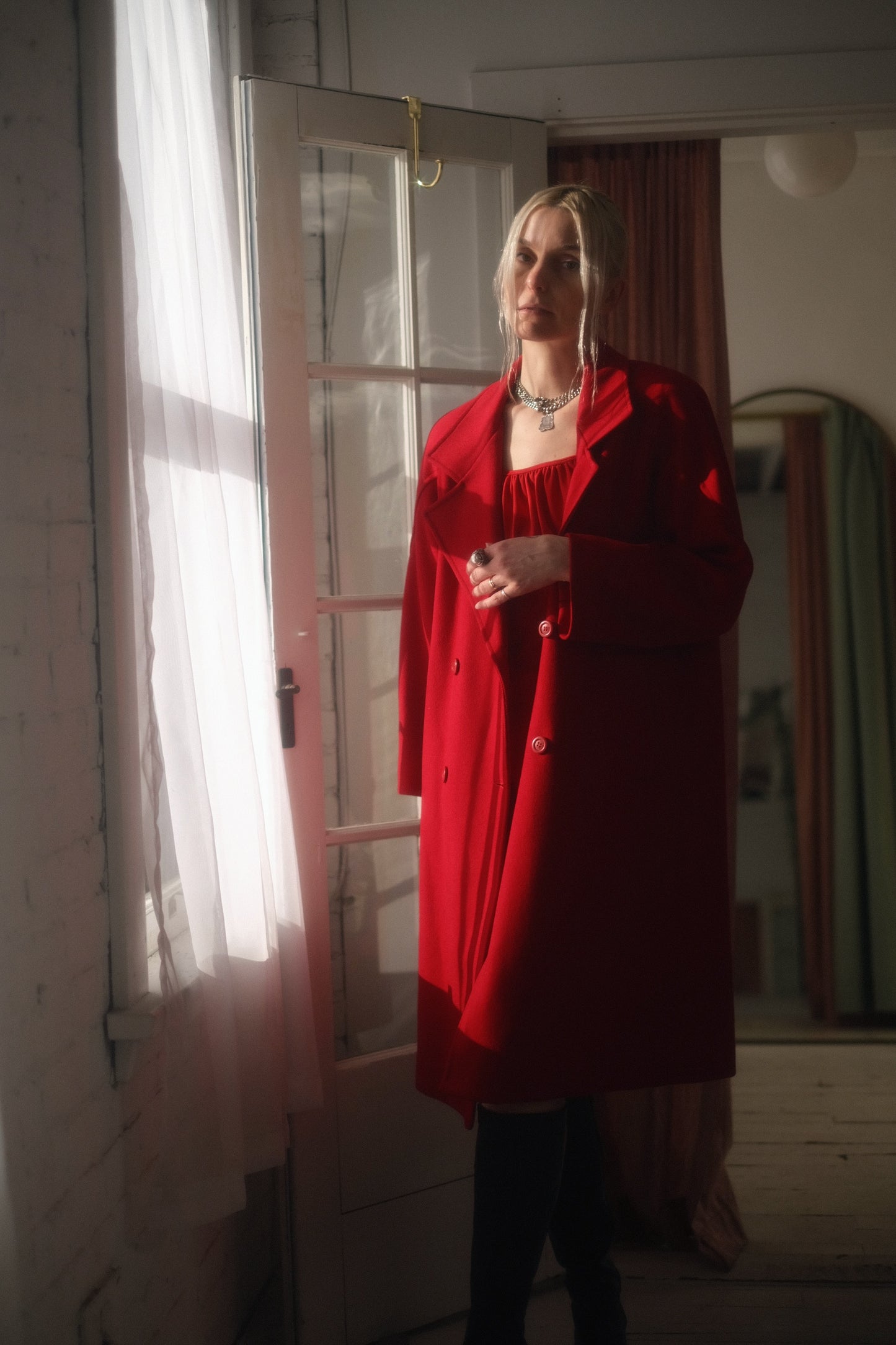 1980s Cerise Wool Overcoat