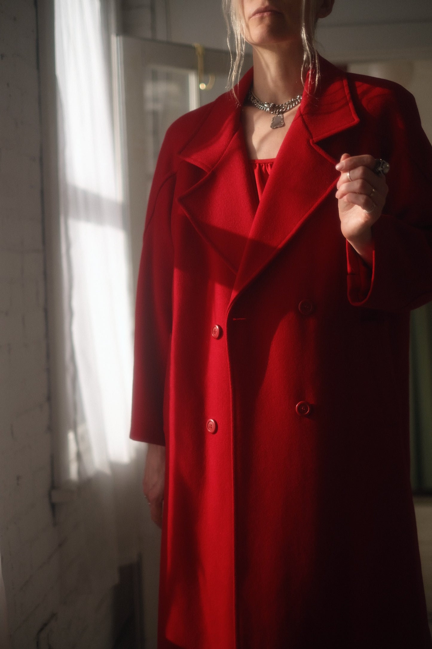 1980s Cerise Wool Overcoat
