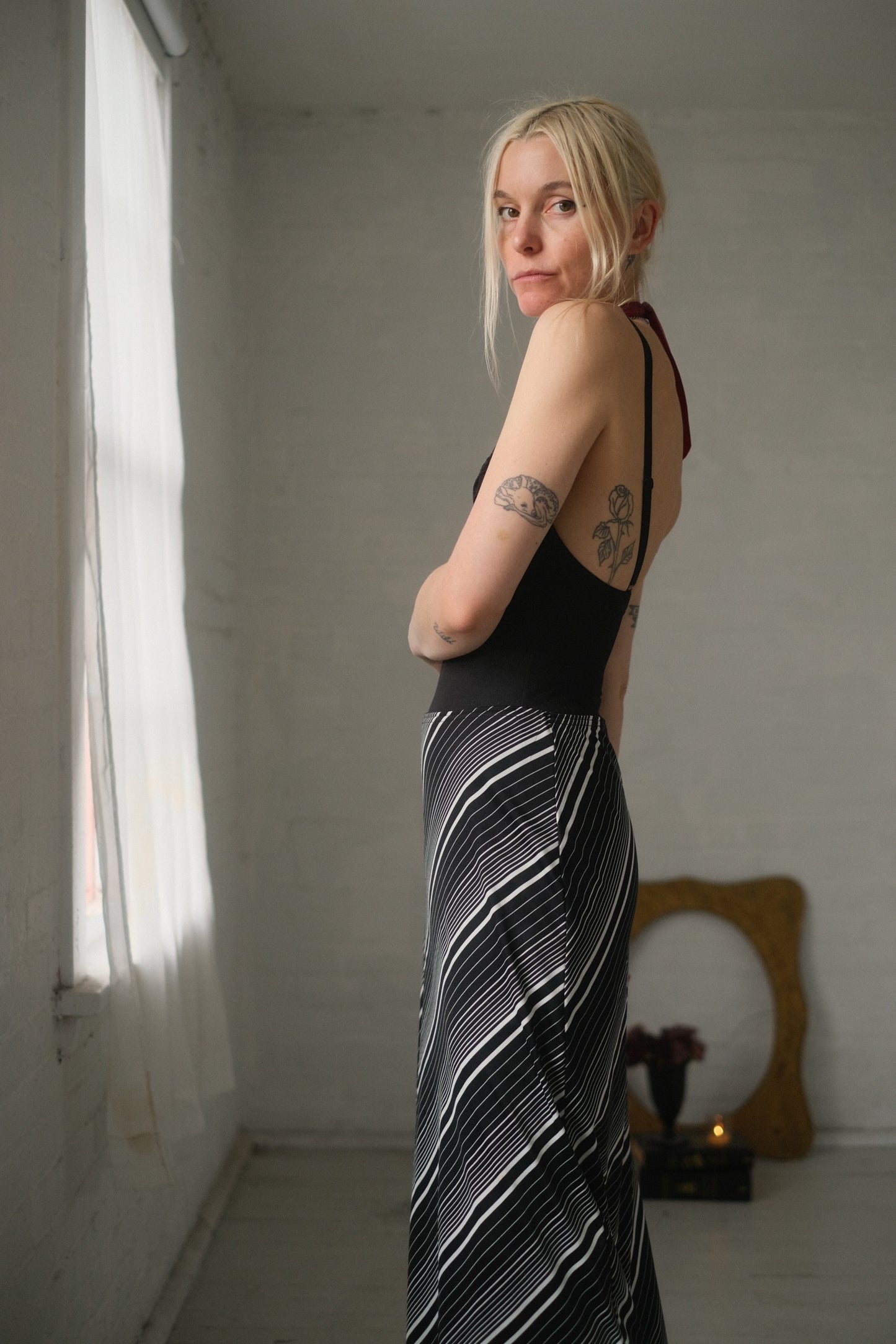 1990s Stripe Maxi Skirt