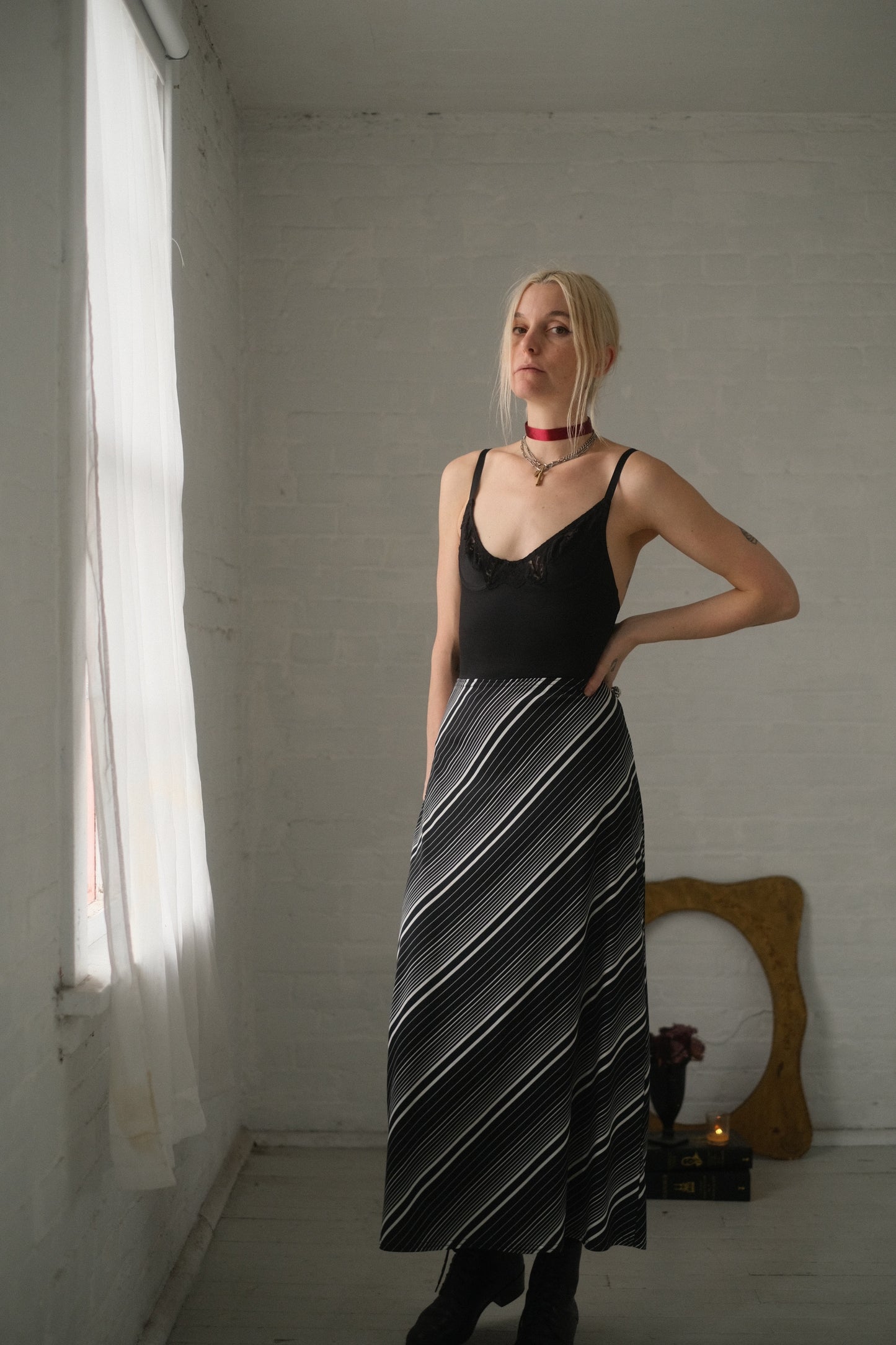 1990s Stripe Maxi Skirt