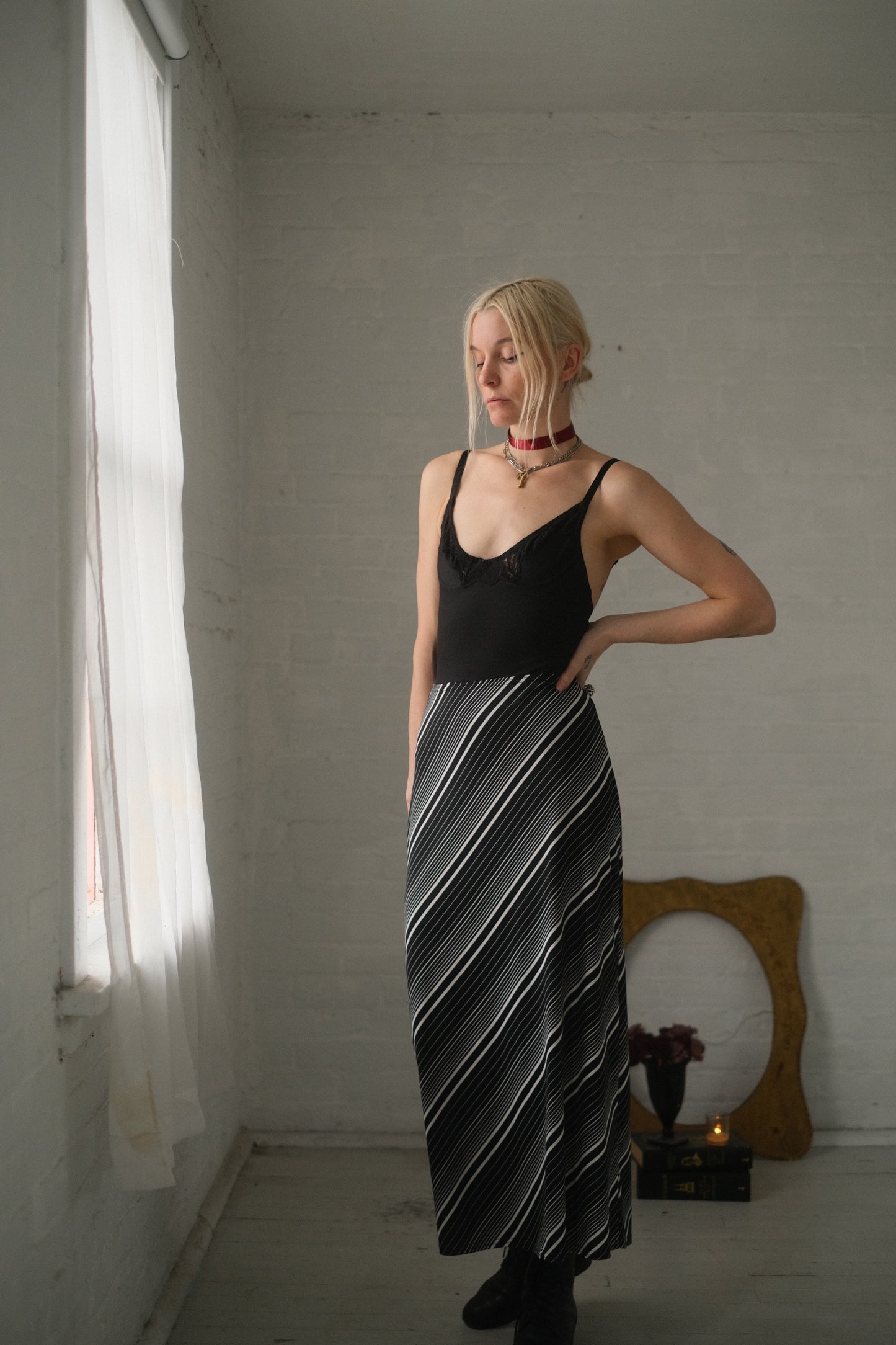 1990s Stripe Maxi Skirt