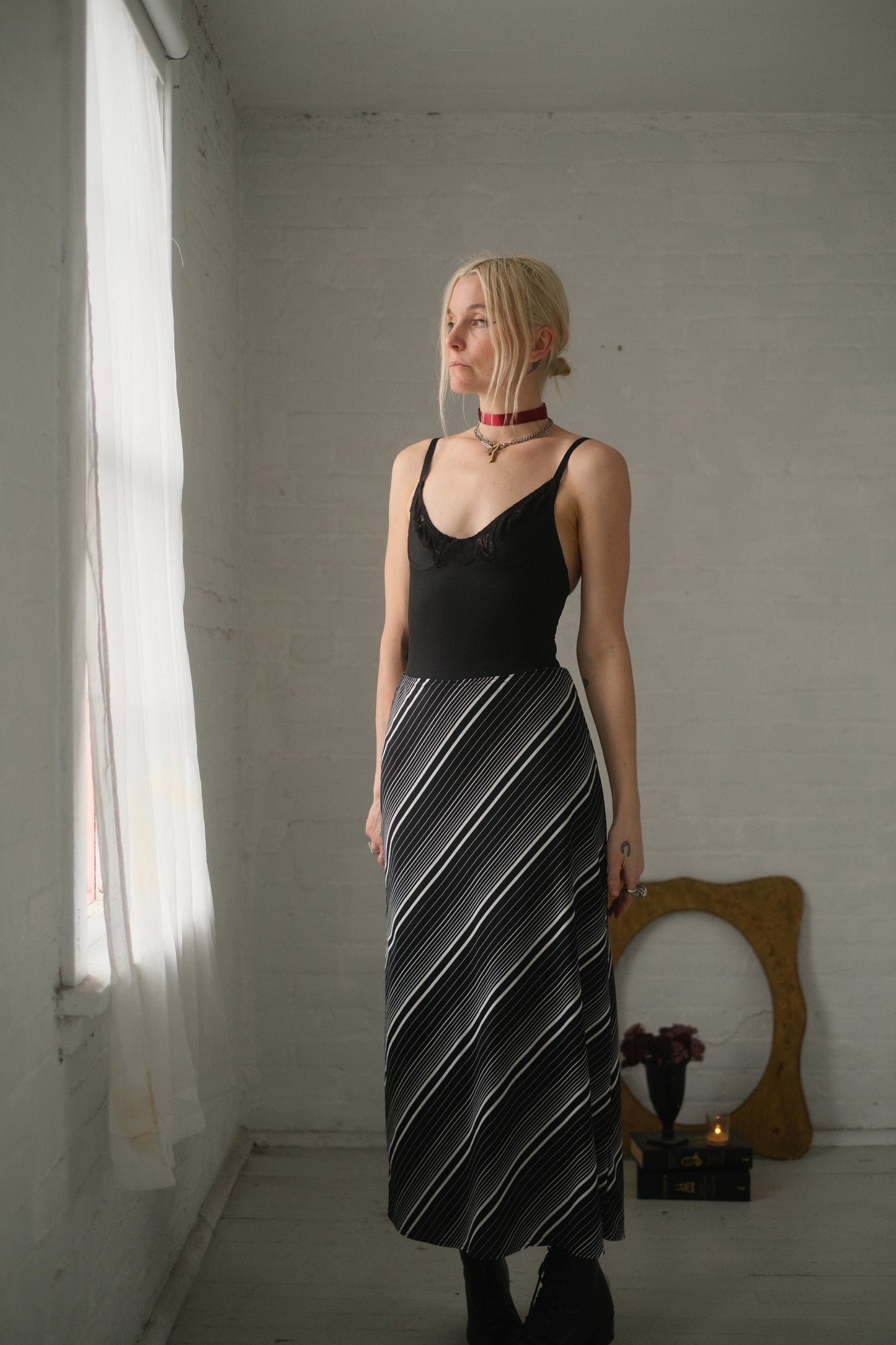 1990s Stripe Maxi Skirt