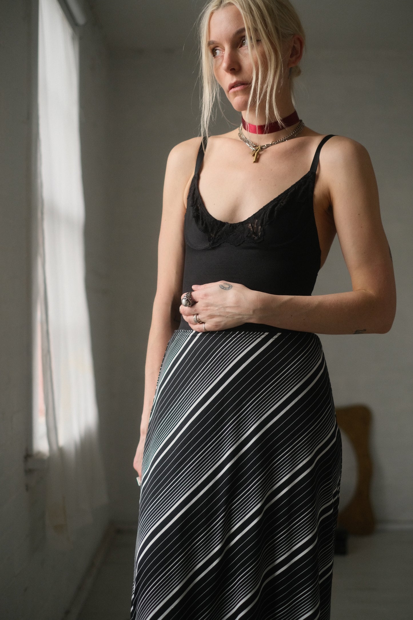 1990s Stripe Maxi Skirt