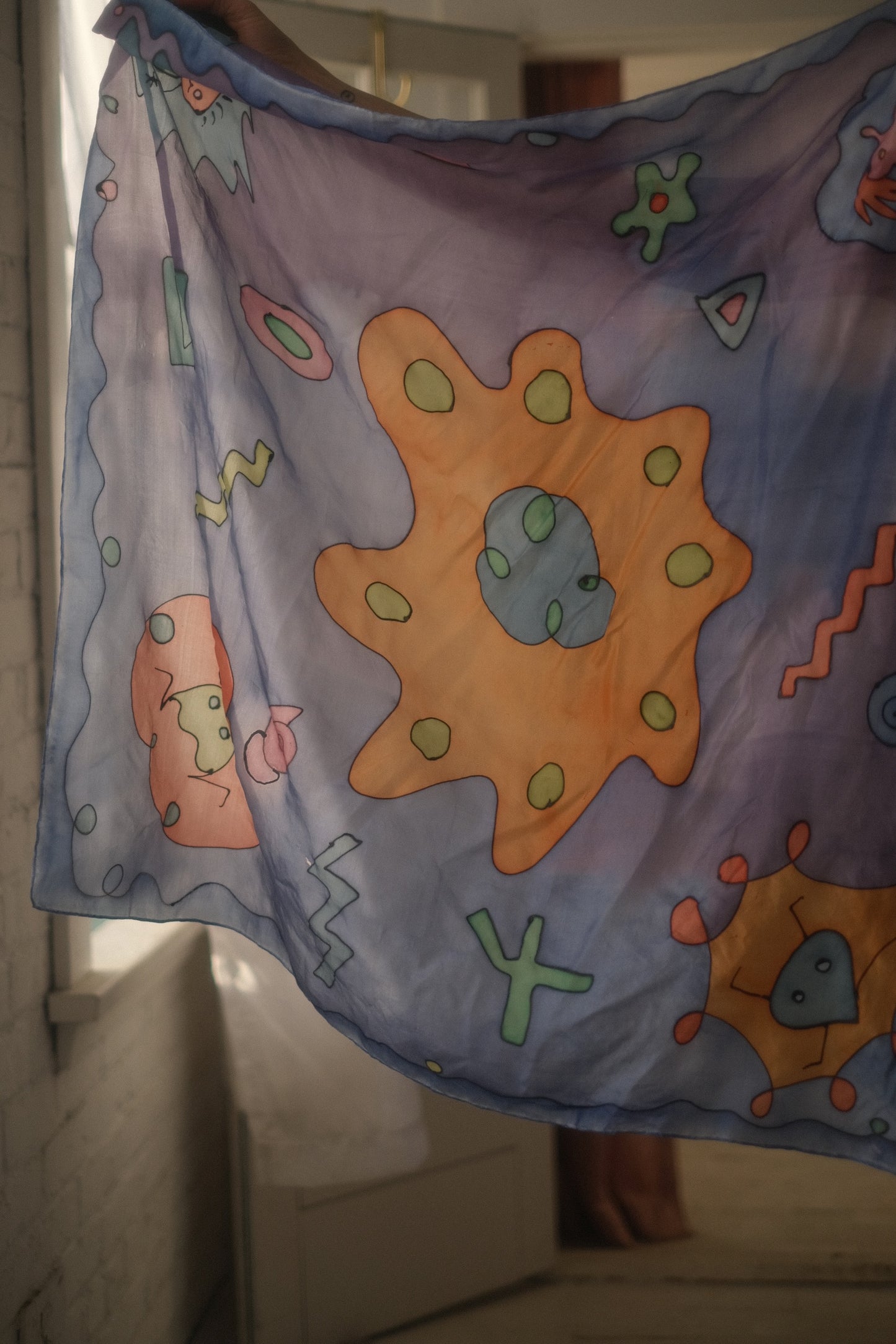 1990s Silk Pastel Scarf