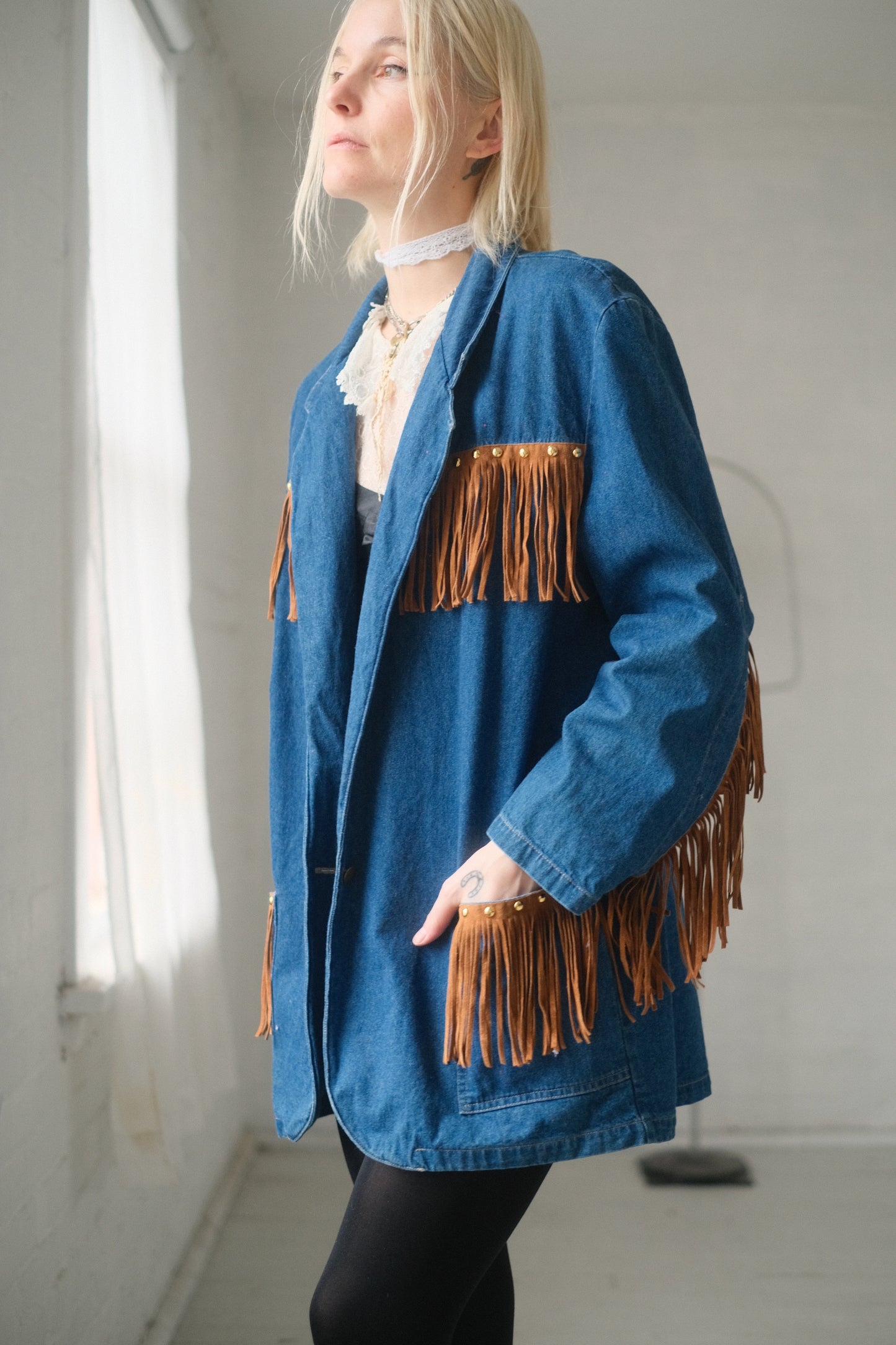 1980s Western Denim Blazer