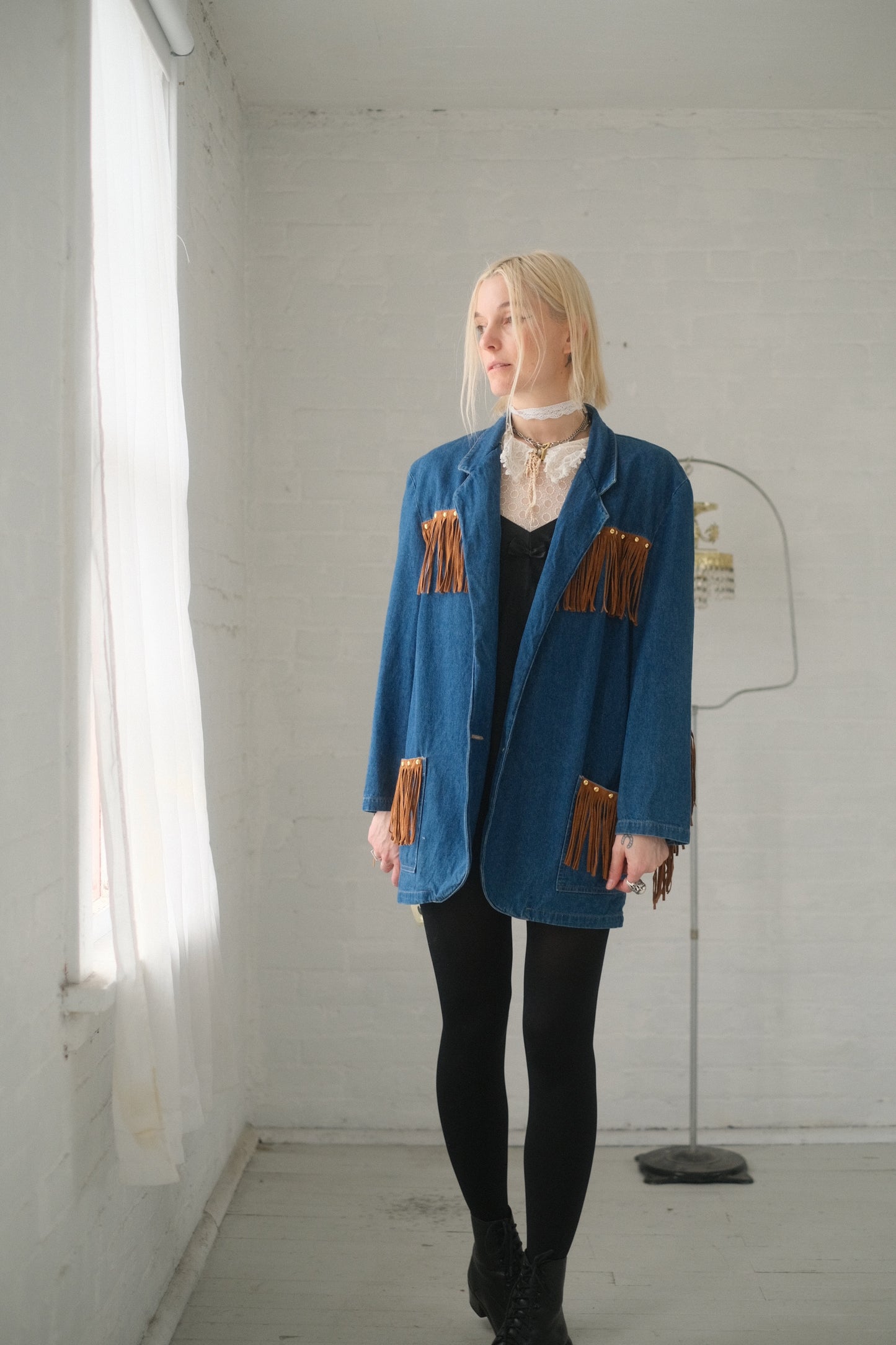 1980s Western Denim Blazer