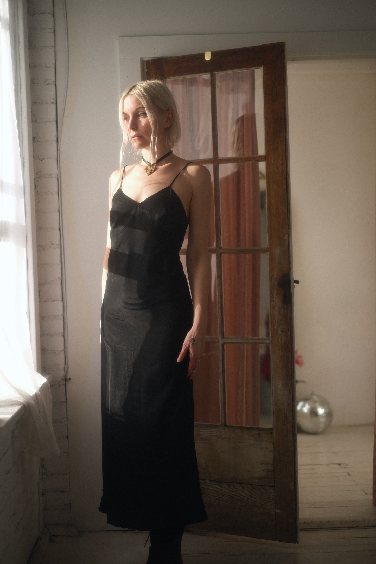 1940s Ebony Slip Dress