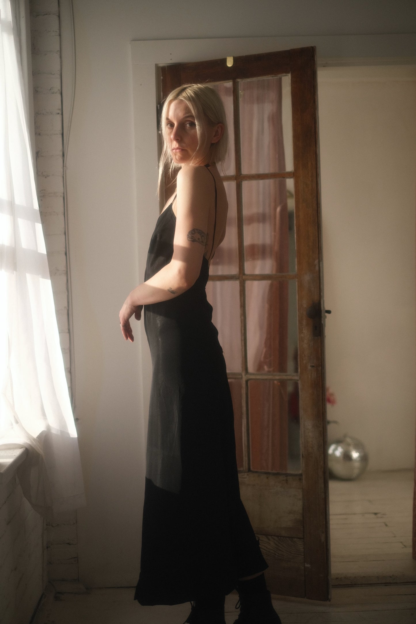 1940s Ebony Slip Dress
