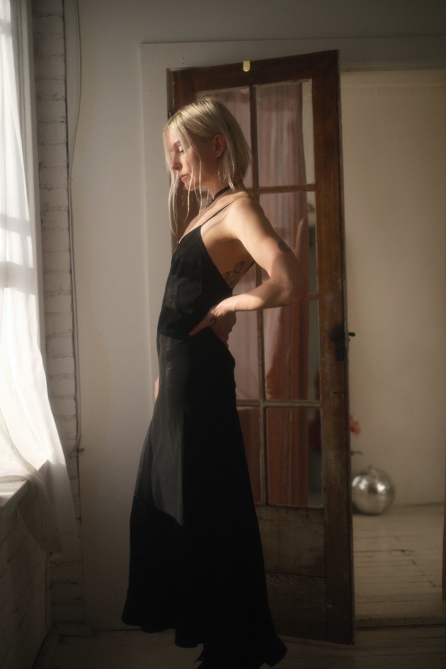 1940s Ebony Slip Dress