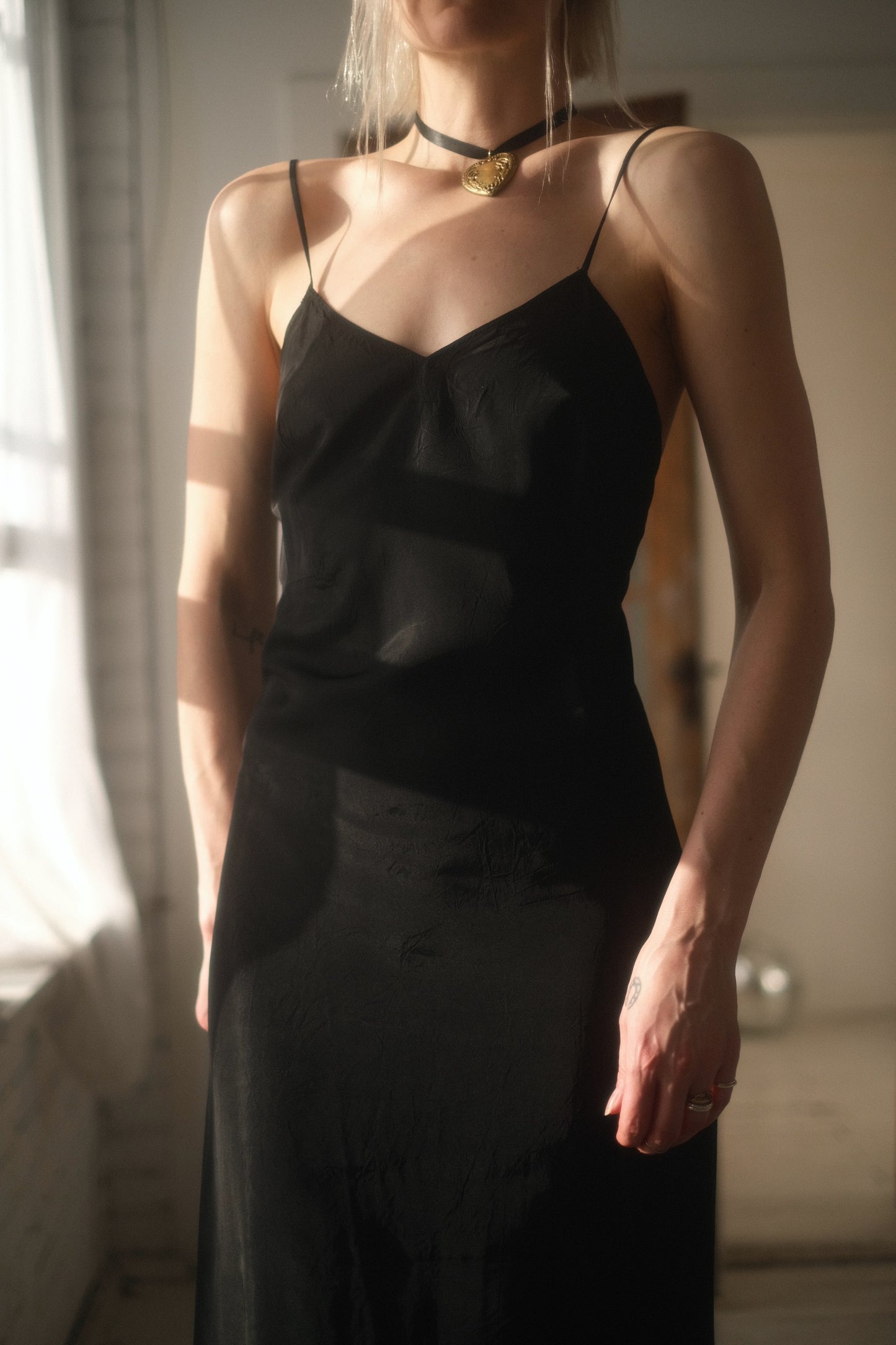 1940s Ebony Slip Dress