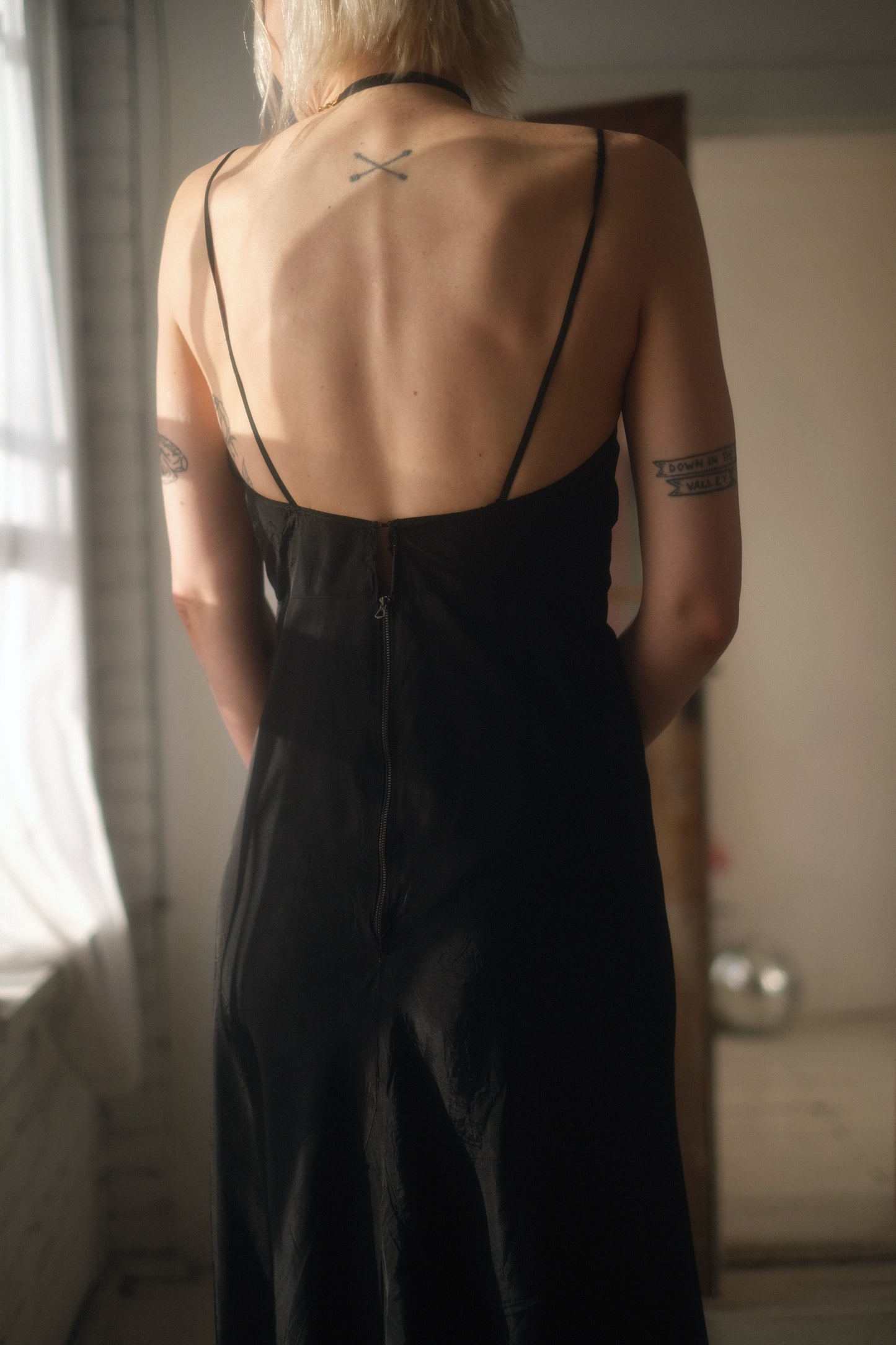 1940s Ebony Slip Dress