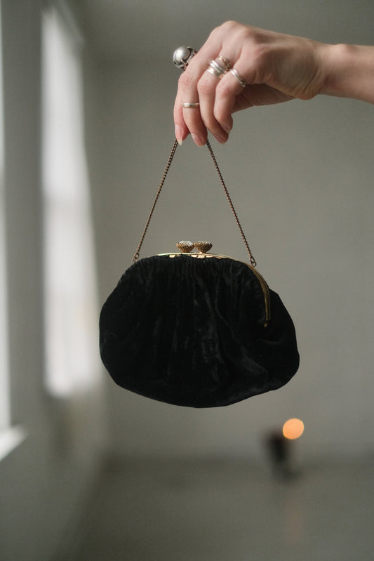 1940s Diamond + Velvet Purse