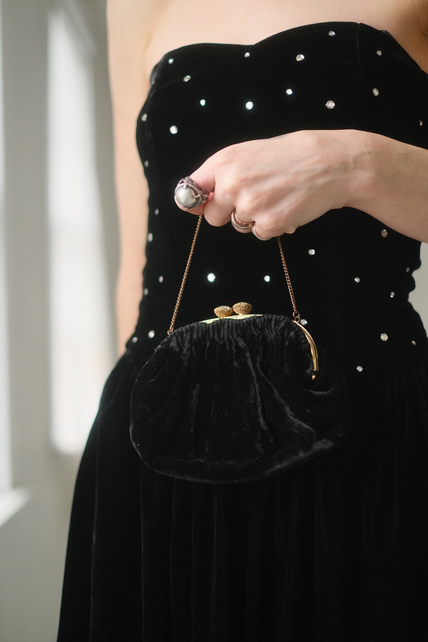 1940s Diamond + Velvet Purse