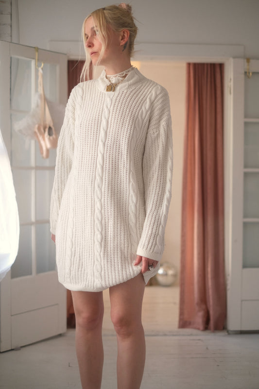 1980s Vanilla Sweater Dress
