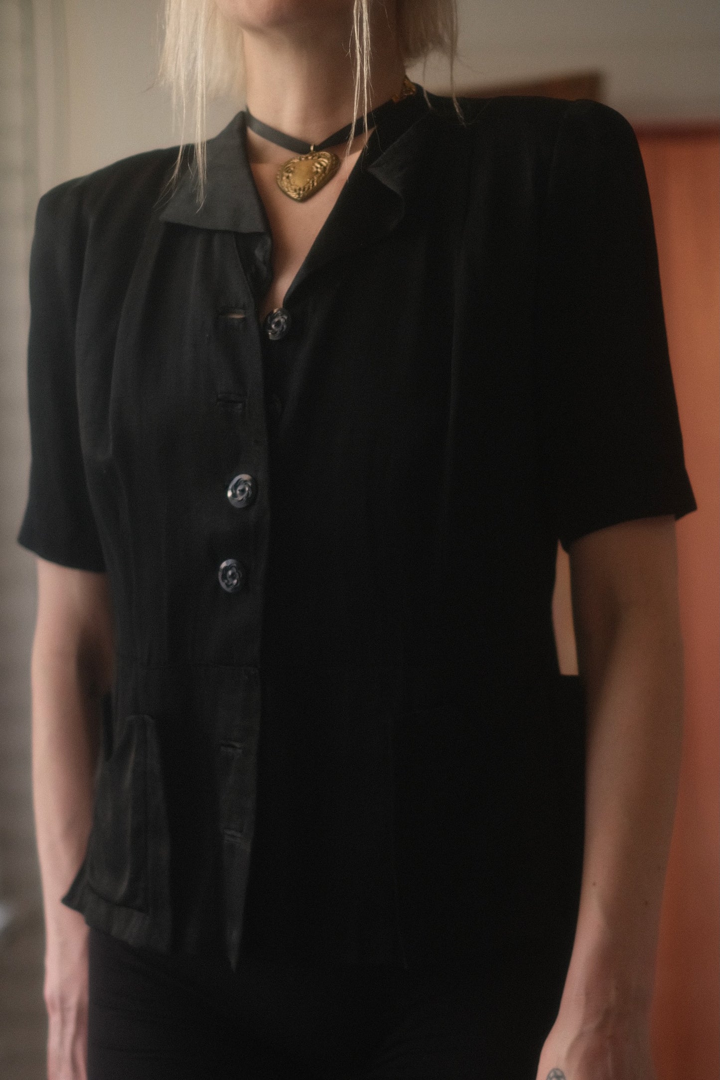 1930s Satin Button Up
